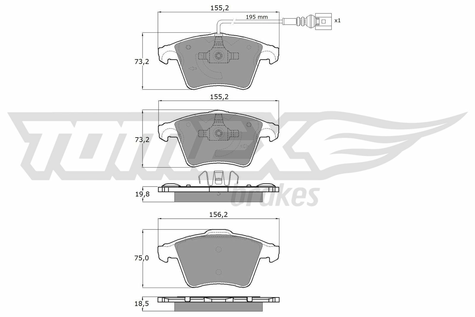 Sada brzdových platničiek kotúčovej brzdy TOMEX Brakes